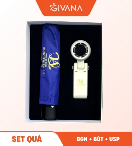 Set quà dù và quạt mini Givana